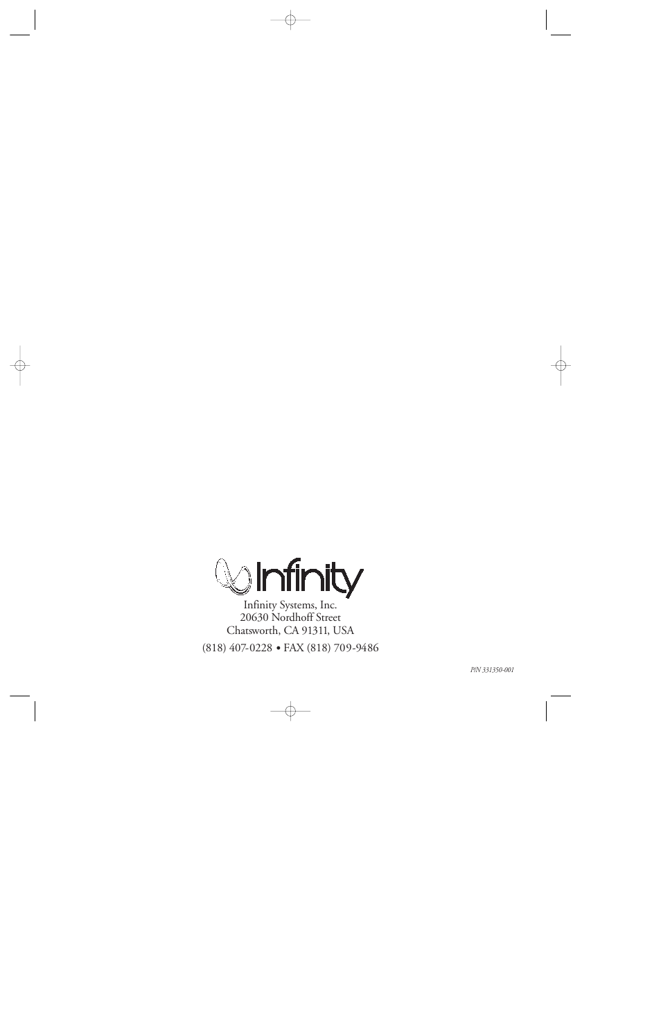 Infinity 3-Way Full Rang Floorstanding Speakers OVTR 2 User Manual | Page 15 / 15