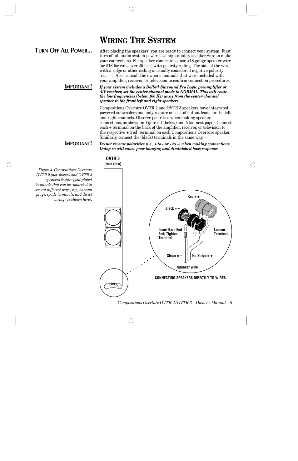 Iring, Ystem | Infinity 3-Way Full Rang Floorstanding Speakers OVTR 2 User Manual | Page 7 / 15