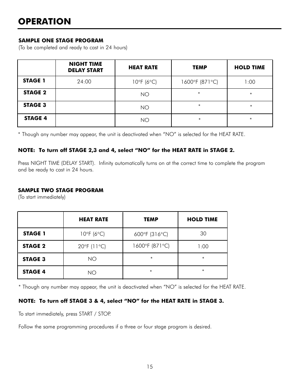 Operation | Infinity M30 User Manual | Page 16 / 32