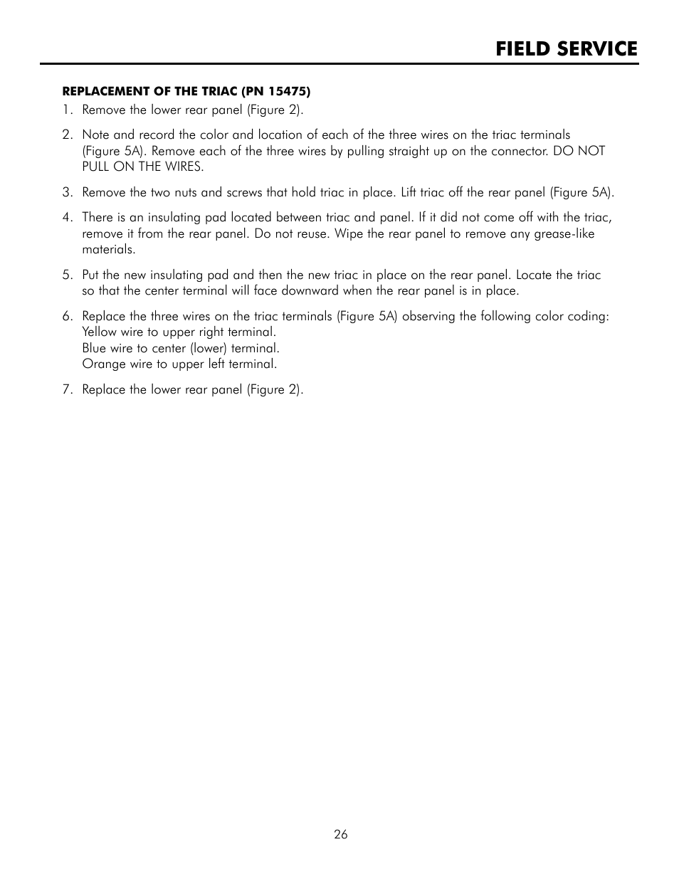 Field service | Infinity M30 User Manual | Page 27 / 32