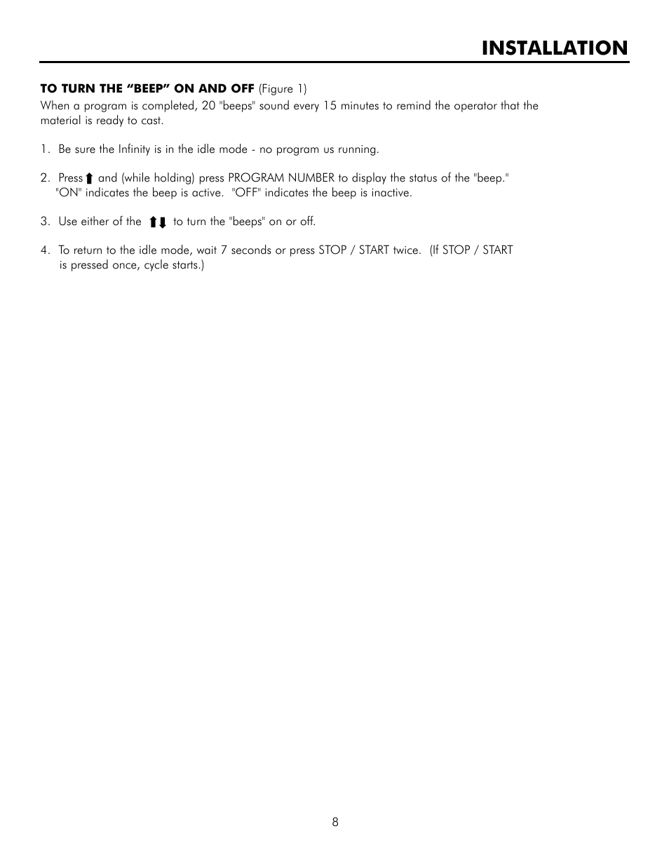 Installation | Infinity M30 User Manual | Page 9 / 32