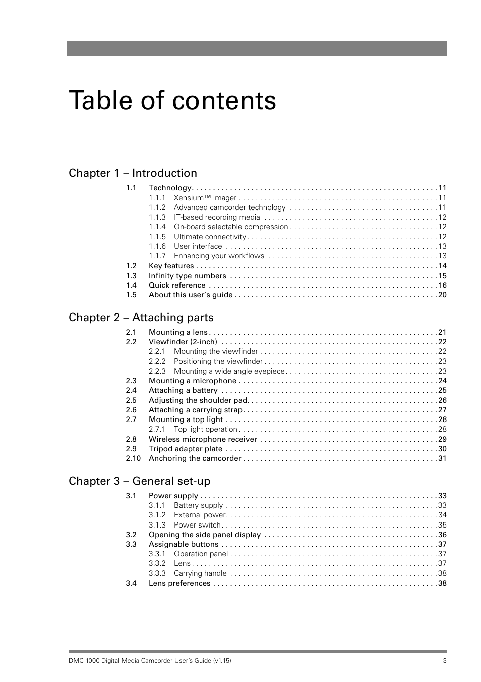 Infinity DMC 1000 User Manual | Page 3 / 150