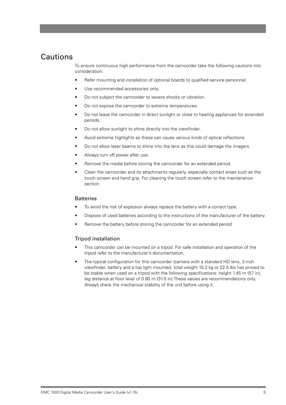 Cautions | Infinity DMC 1000 User Manual | Page 9 / 150