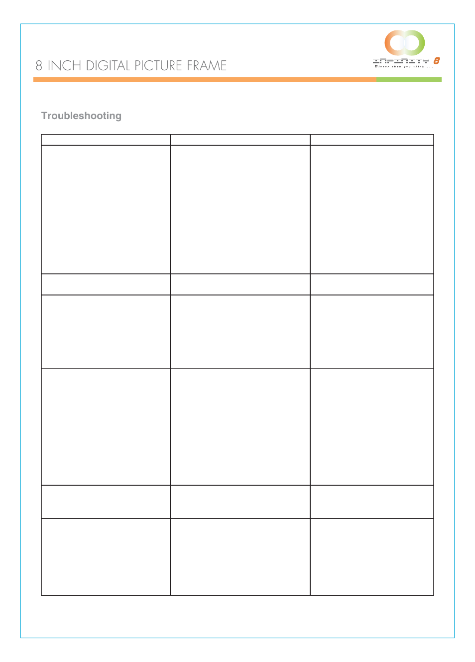 8 inch digital picture frame | Infinity DPF-8000 User Manual | Page 18 / 25