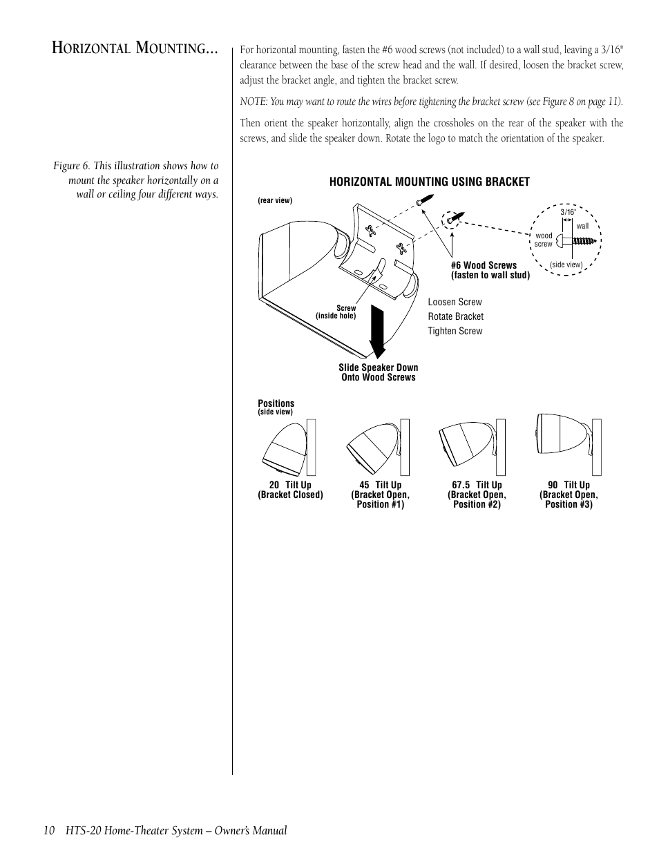 Orizontal, Ounting | Infinity HTS-20 User Manual | Page 10 / 20