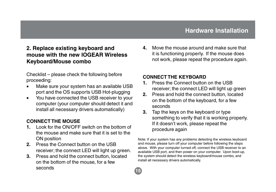 Hardware installation | IOGear GKM531R User Manual | Page 17 / 42