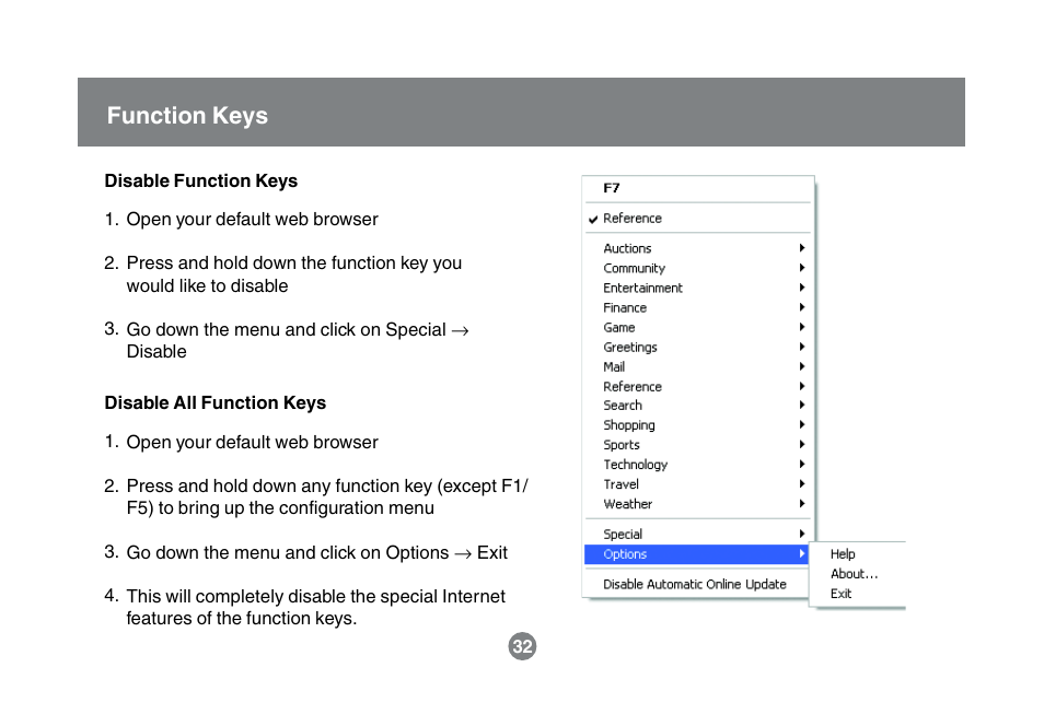 Function keys | IOGear GKM531R User Manual | Page 34 / 42