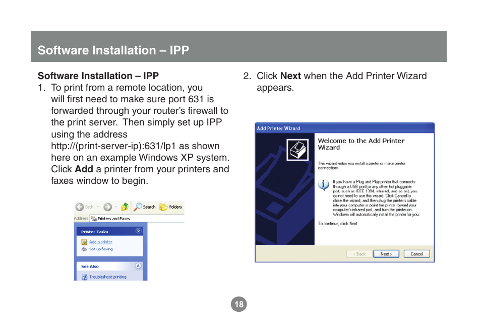 Software installation – ipp | IOGear GPSU21 User Manual | Page 18 / 23