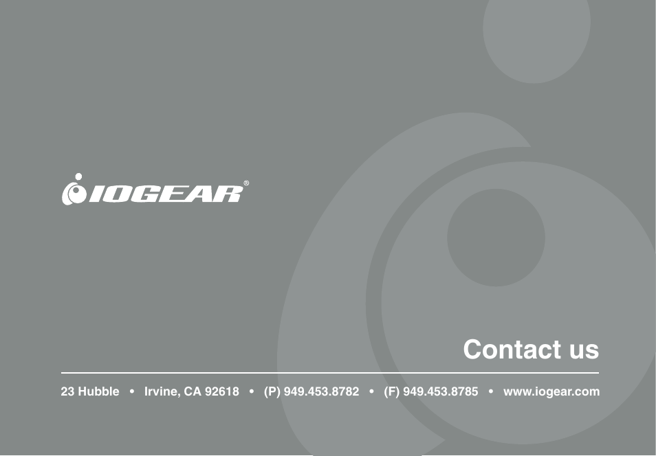 Contact us | IOGear GPSU21 User Manual | Page 23 / 23