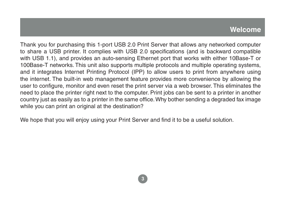 Welcome | IOGear GPSU21 User Manual | Page 3 / 23