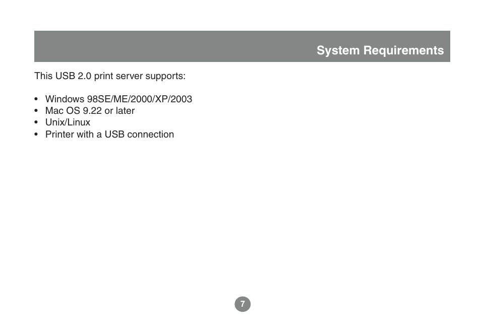 System requirements | IOGear GPSU21 User Manual | Page 7 / 23