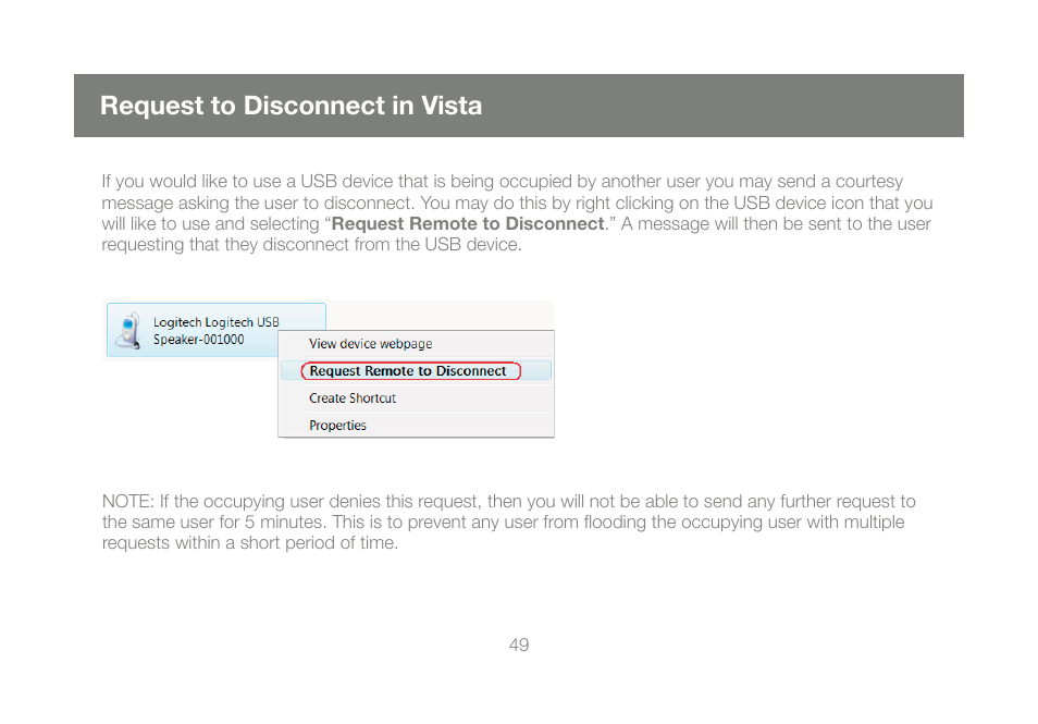 Request to disconnect in vista | IOGear GUIP201 M1023 User Manual | Page 49 / 68