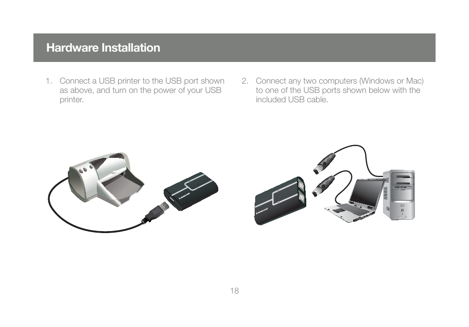 Hardware installation | IOGear M1327 User Manual | Page 18 / 30