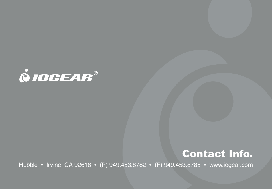 Contact info | IOGear GME227R User Manual | Page 22 / 22