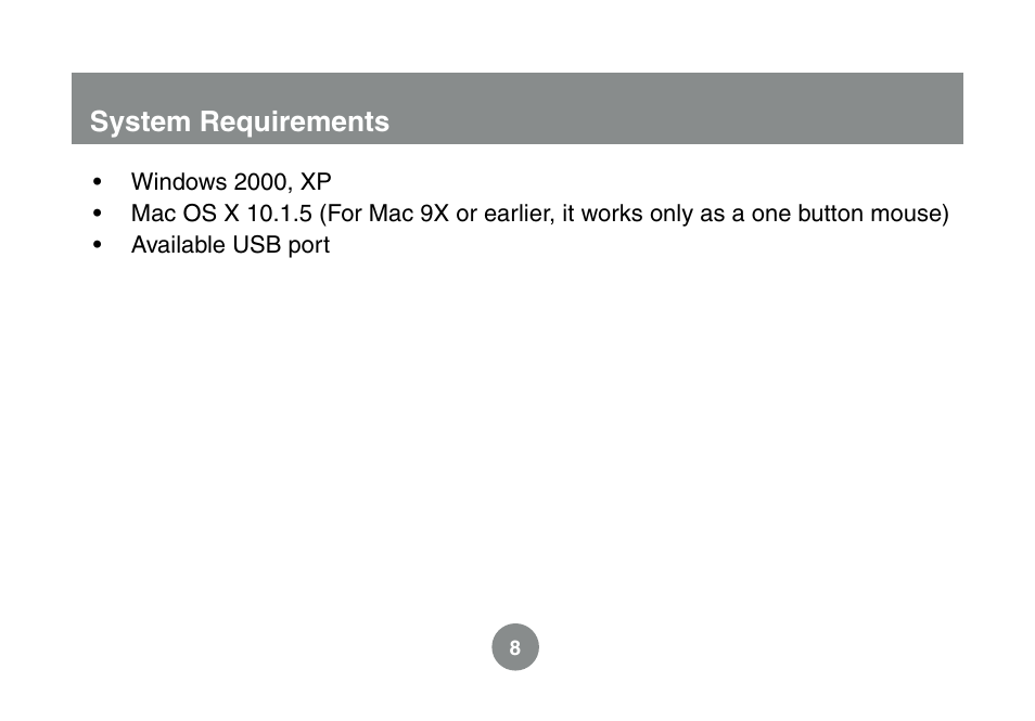 System requirements | IOGear GME227R User Manual | Page 8 / 22