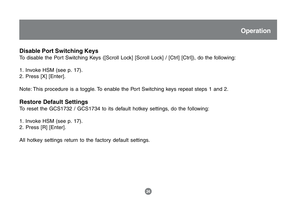 Operation | IOGear GCS1732 User Manual | Page 26 / 44