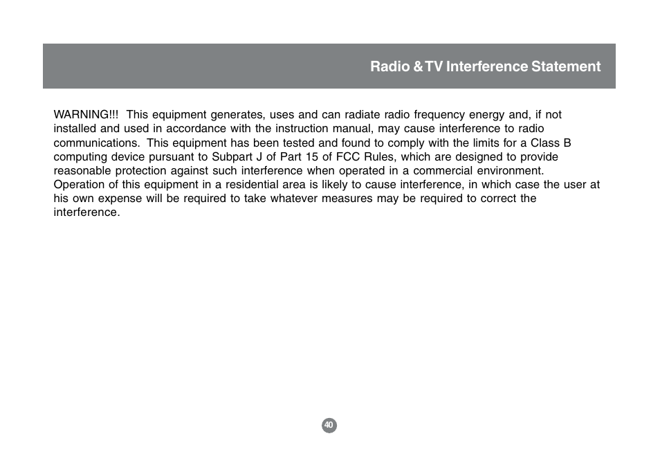 Radio & tv interference statement | IOGear GCS1732 User Manual | Page 42 / 44