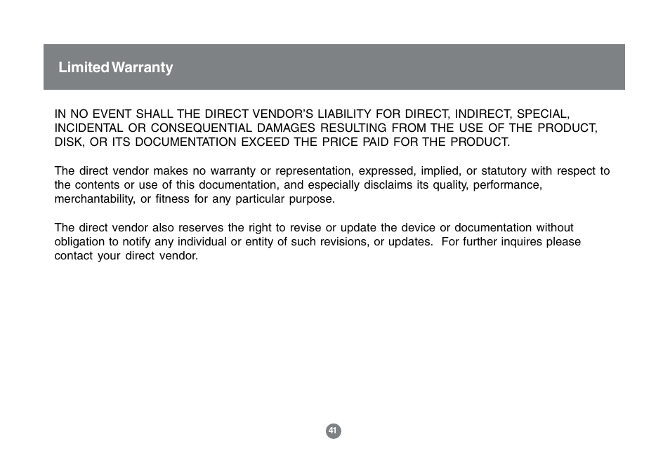 Limited warranty | IOGear GCS1732 User Manual | Page 43 / 44