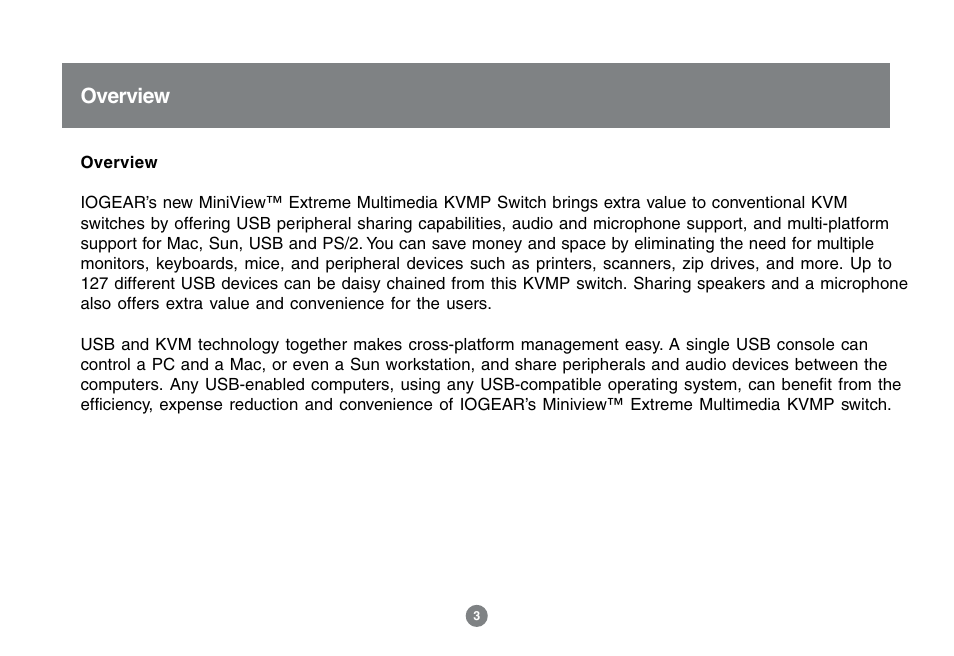 Overview | IOGear GCS1732 User Manual | Page 5 / 44