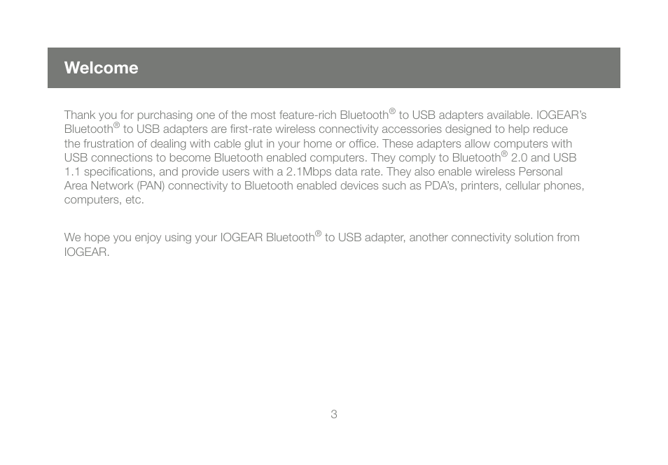 Welcome | IOGear GBU241W6 User Manual | Page 3 / 68