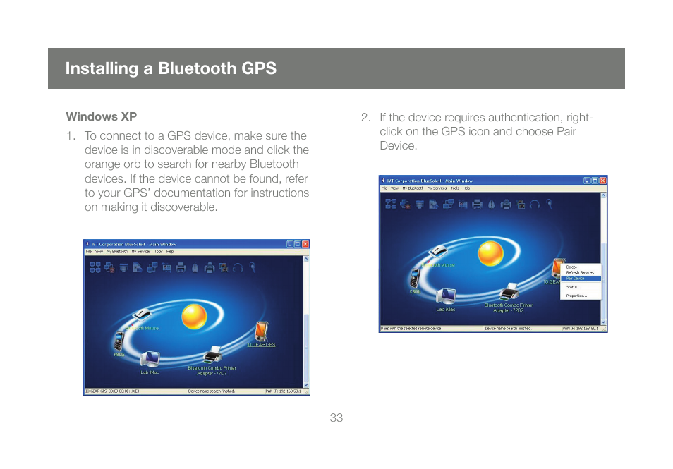 Installing a bluetooth gps | IOGear GBU241W6 User Manual | Page 33 / 68