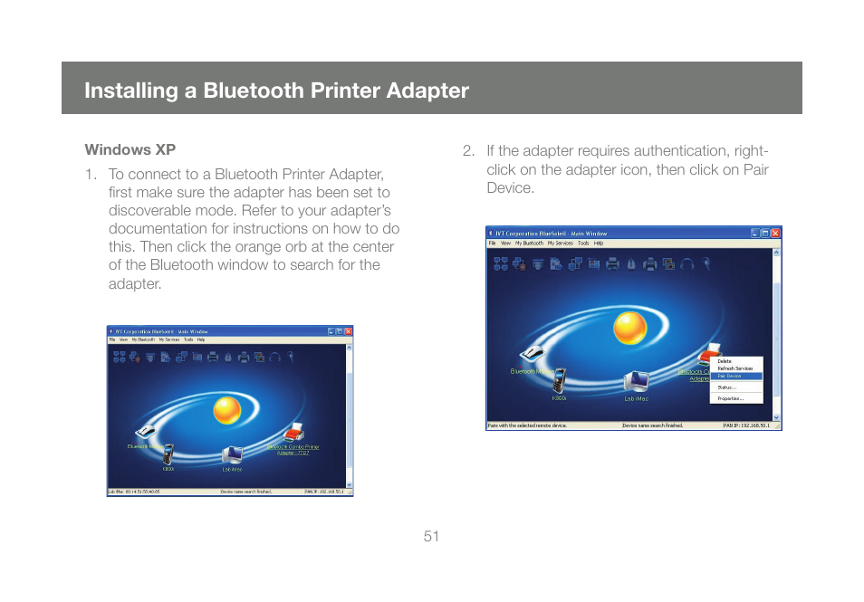 Installing a bluetooth printer adapter | IOGear GBU241W6 User Manual | Page 51 / 68