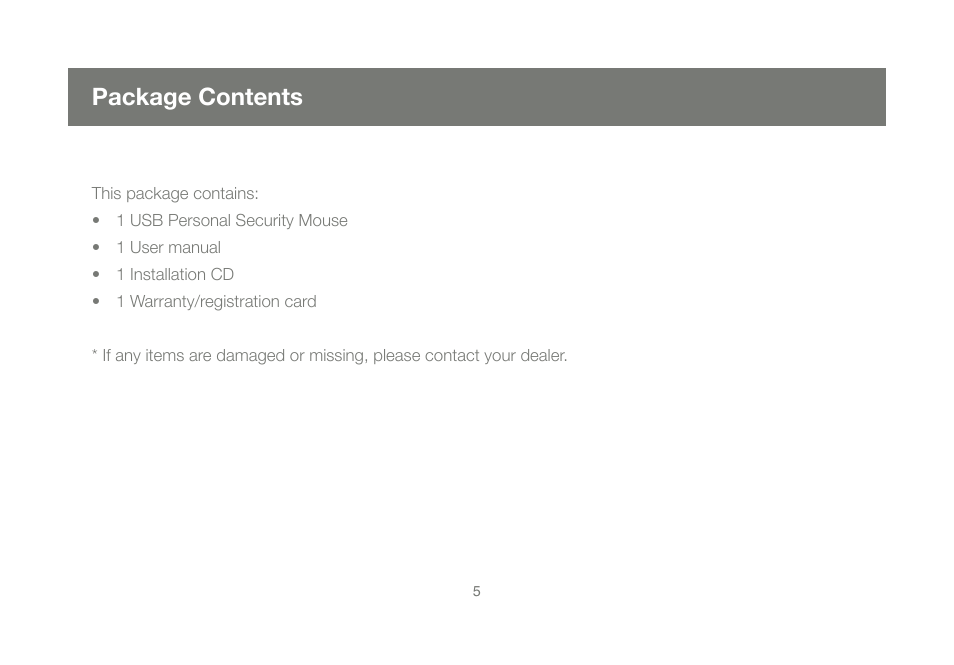 Package contents | IOGear GMEFP1W6 User Manual | Page 5 / 64