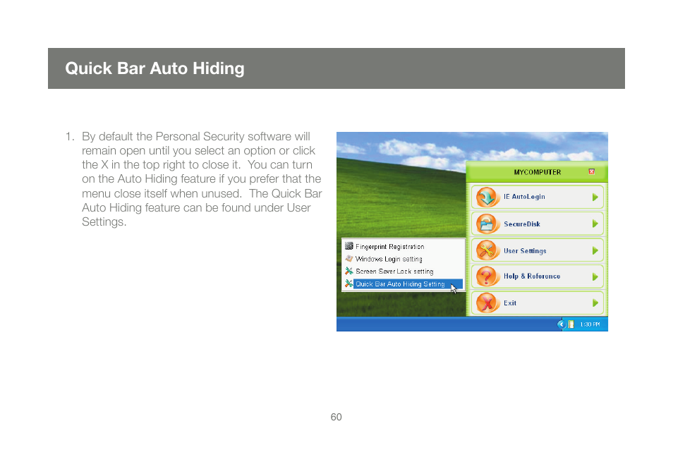 Quick bar auto hiding | IOGear GMEFP1W6 User Manual | Page 60 / 64