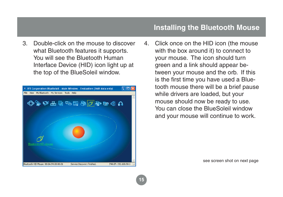 Installing the bluetooth mouse | IOGear GME225BKIT User Manual | Page 15 / 96