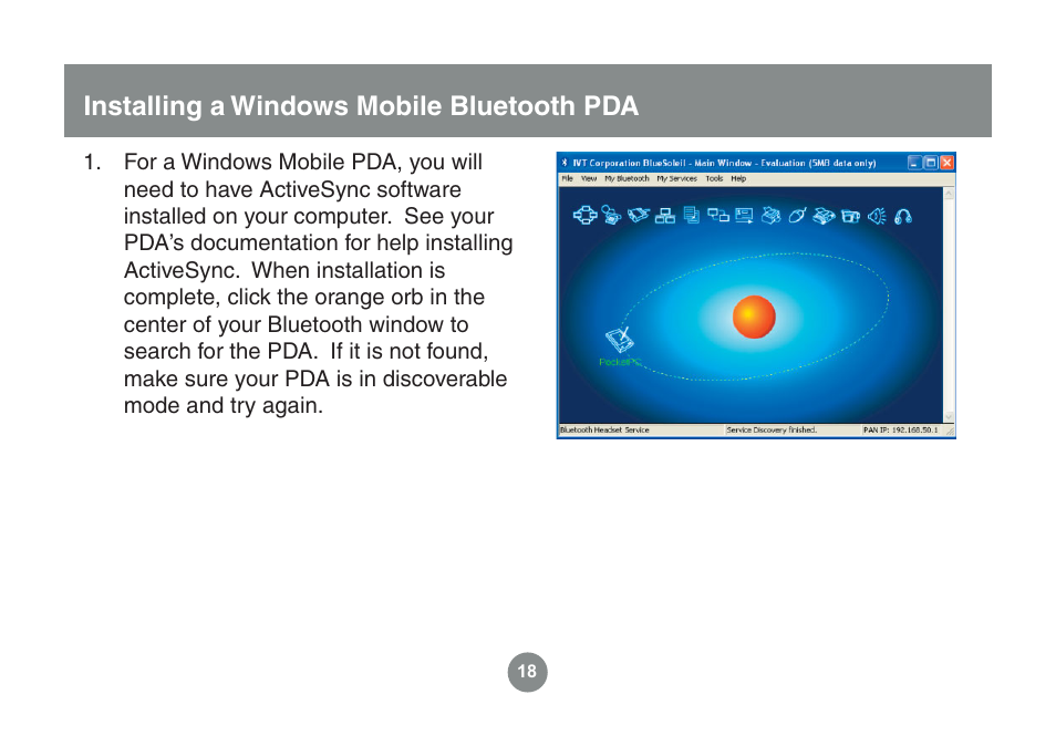 Installing a windows mobile bluetooth pda | IOGear GME225BKIT User Manual | Page 18 / 96