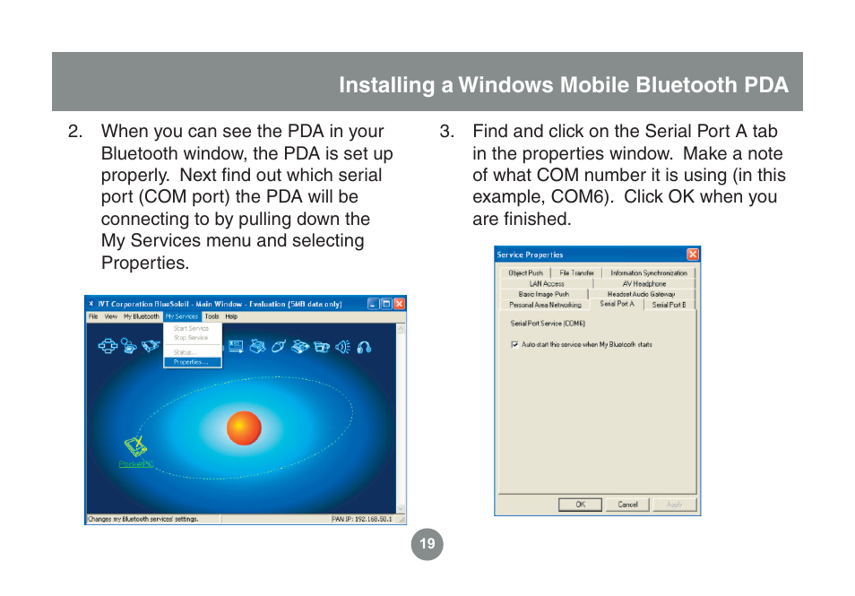 Installing a windows mobile bluetooth pda | IOGear GME225BKIT User Manual | Page 19 / 96