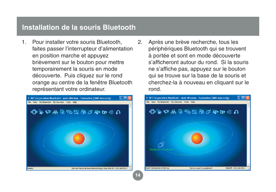 Installation de la souris bluetooth | IOGear GME225BKIT User Manual | Page 46 / 96