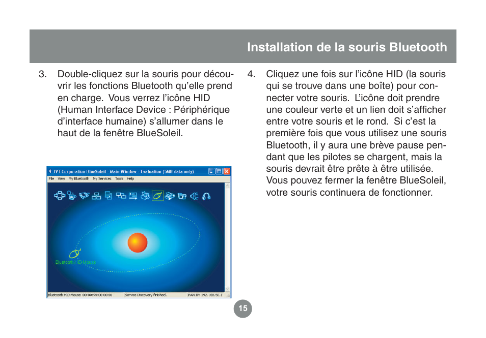 Installation de la souris bluetooth | IOGear GME225BKIT User Manual | Page 47 / 96