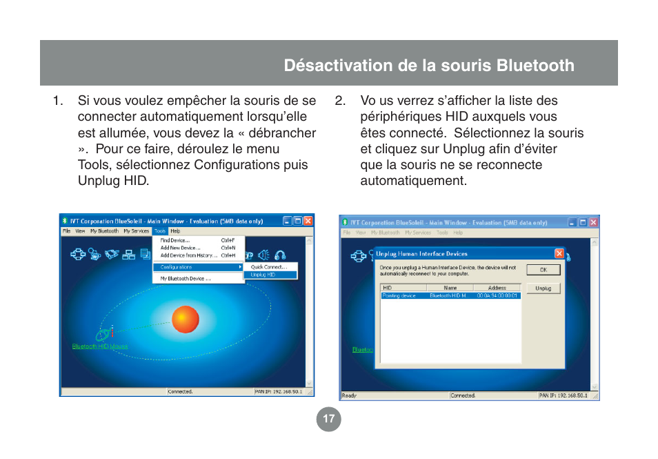 Désactivation de la souris bluetooth | IOGear GME225BKIT User Manual | Page 49 / 96