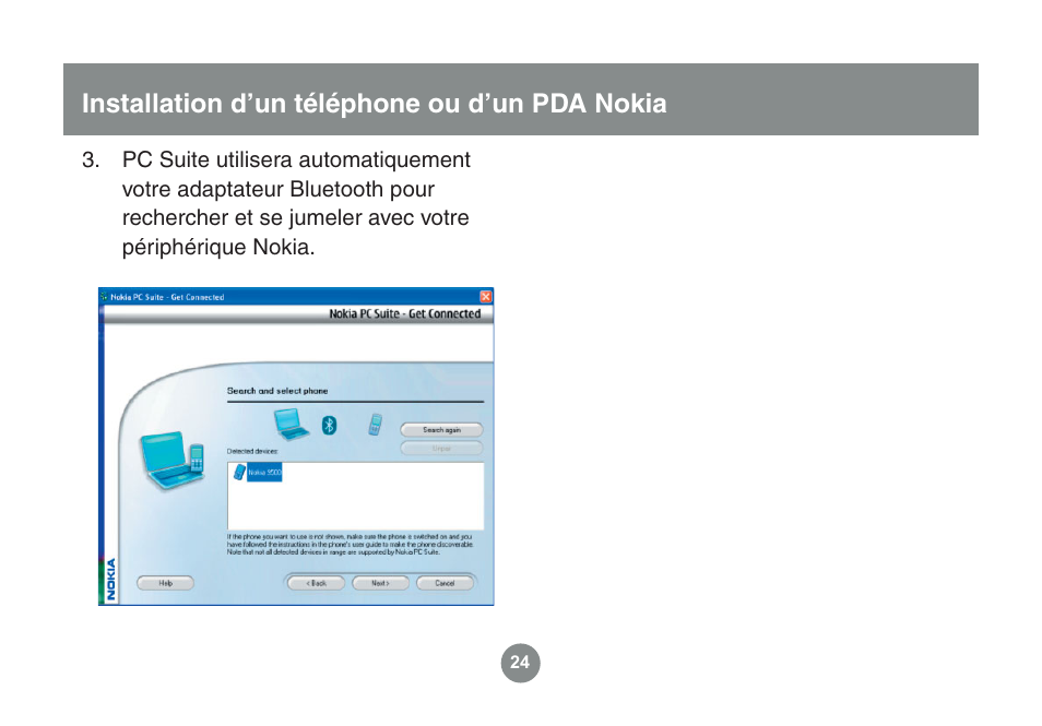 Installation d’un téléphone ou d’un pda nokia | IOGear GME225BKIT User Manual | Page 56 / 96