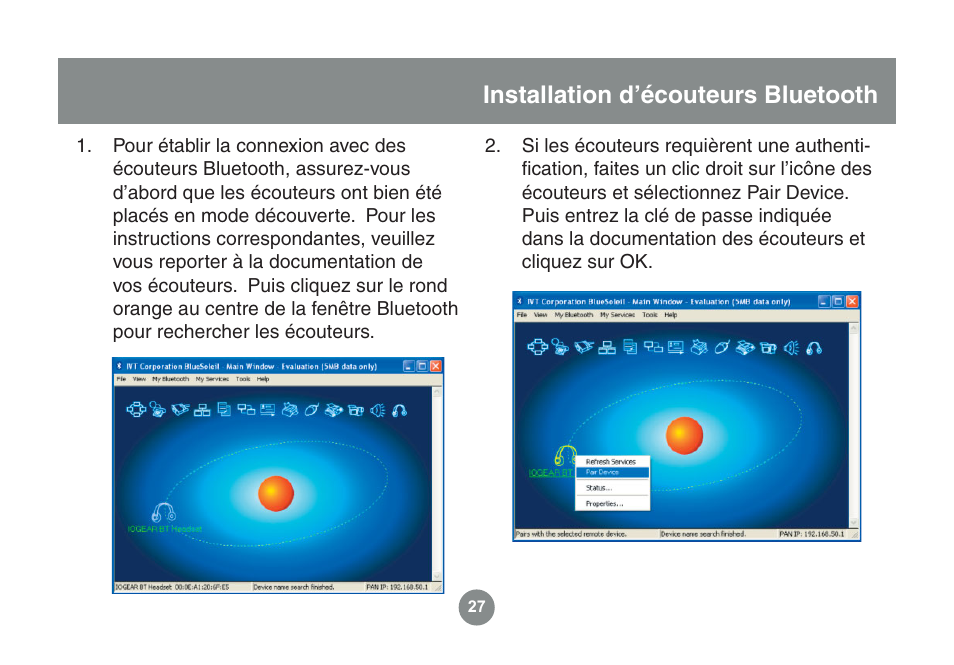 Installation d’écouteurs bluetooth | IOGear GME225BKIT User Manual | Page 59 / 96