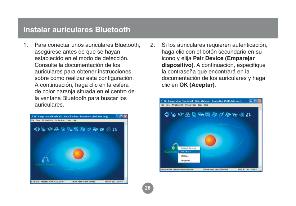 Instalar auriculares bluetooth | IOGear GME225BKIT User Manual | Page 90 / 96