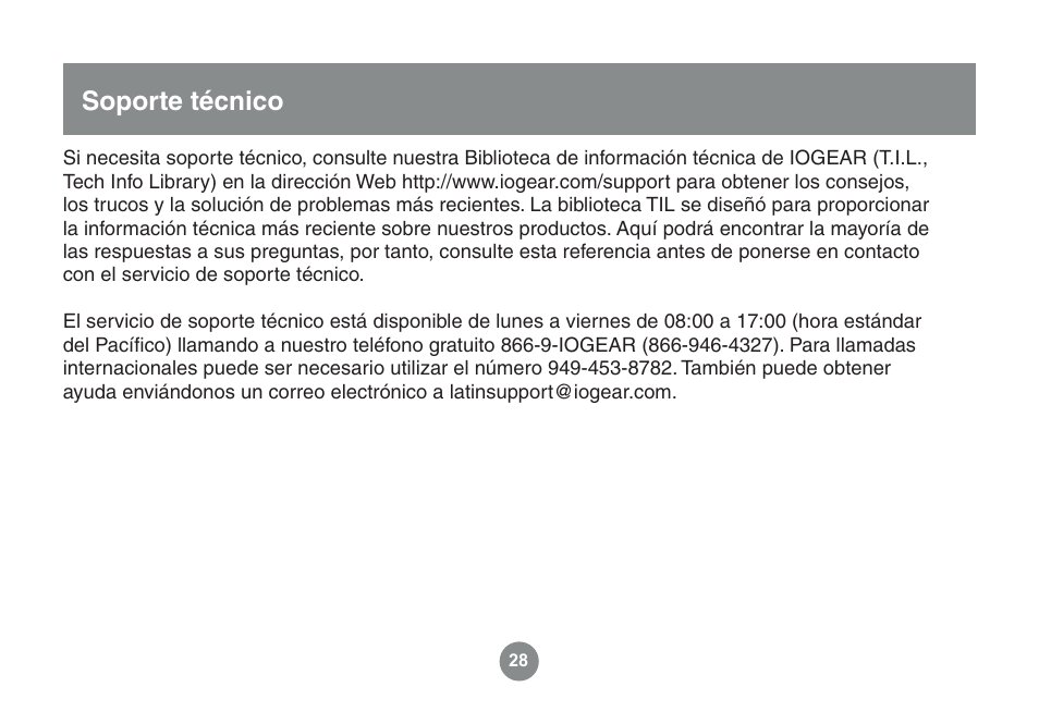 Soporte técnico | IOGear GME225BKIT User Manual | Page 92 / 96