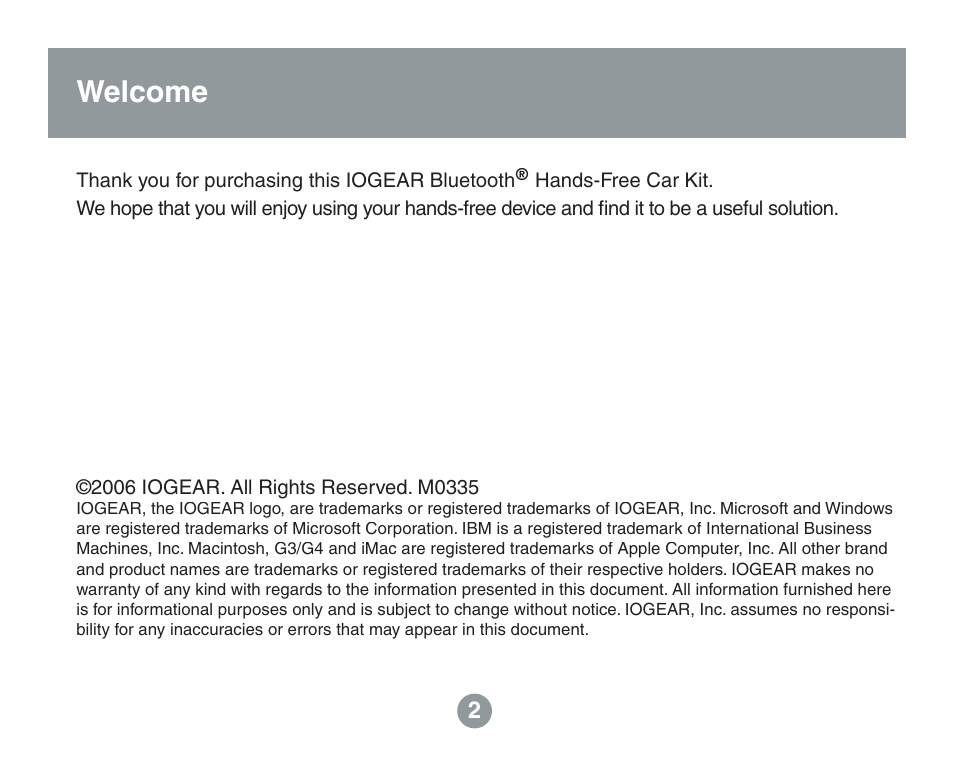 Welcome | IOGear GBHFK201W6 User Manual | Page 2 / 38