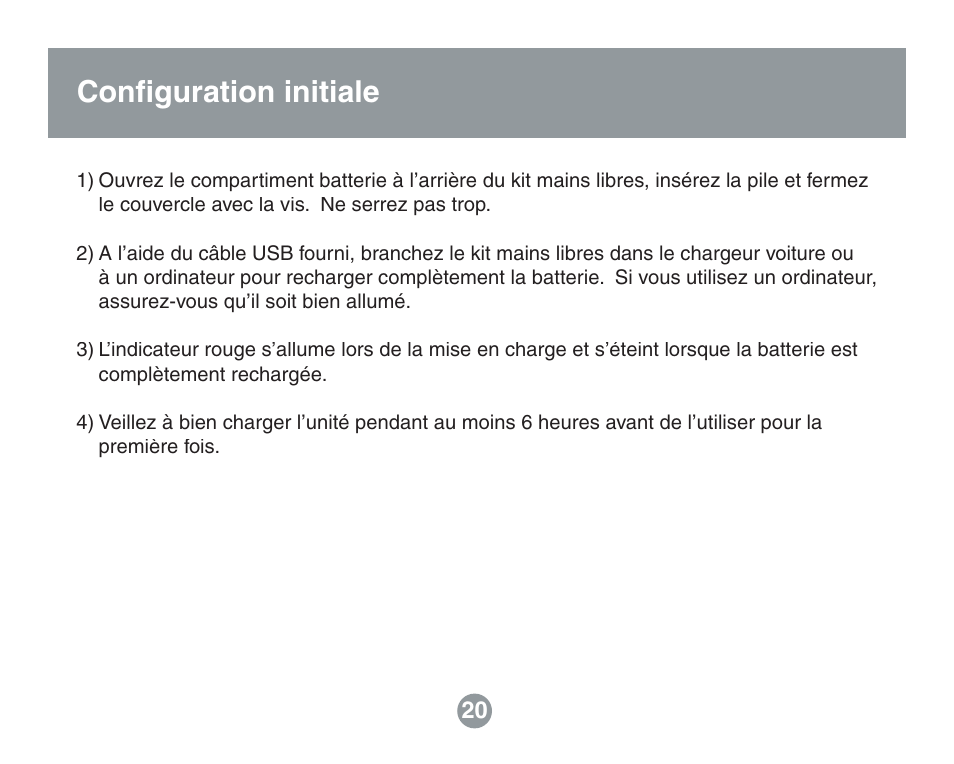 Conﬁ guration initiale | IOGear GBHFK201W6 User Manual | Page 20 / 38