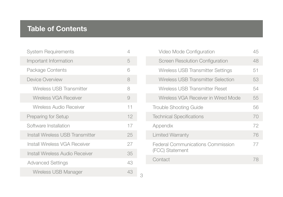 IOGear GUWAVKIT User Manual | Page 3 / 80