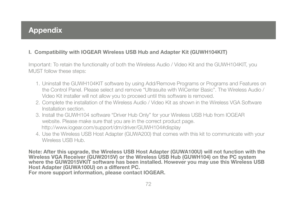 Appendix | IOGear GUWAVKIT User Manual | Page 72 / 80