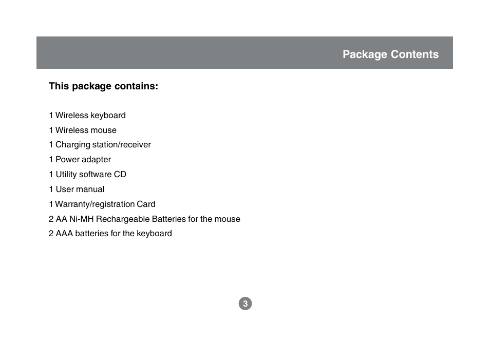 Package contents | IOGear GKM521R User Manual | Page 5 / 42