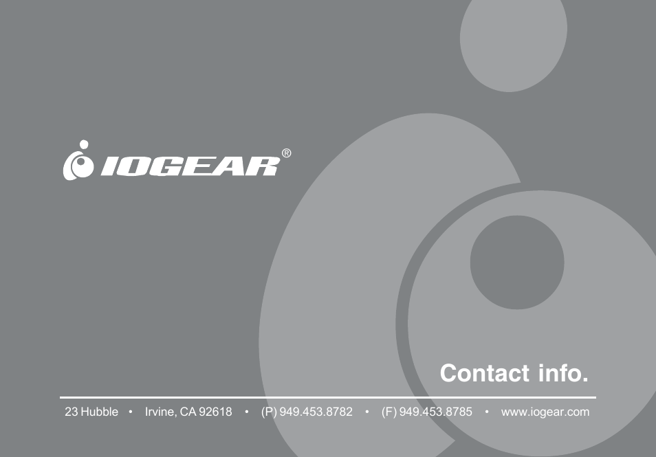 Contact info | IOGear 1600DPI User Manual | Page 26 / 26