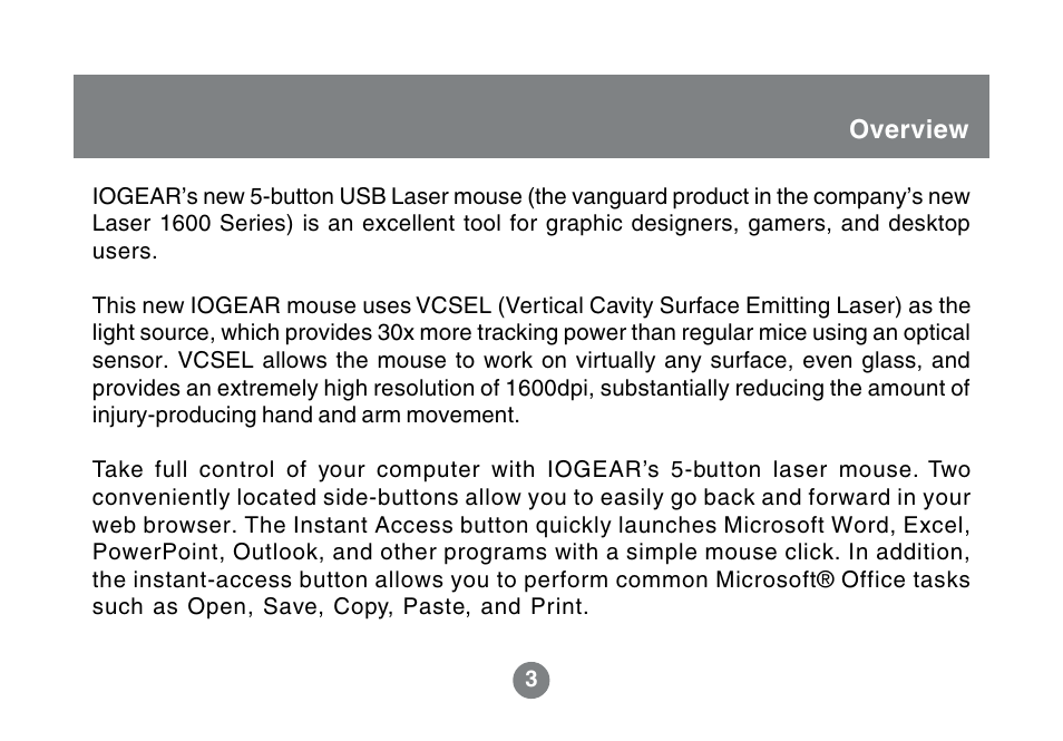 IOGear 1600DPI User Manual | Page 5 / 26