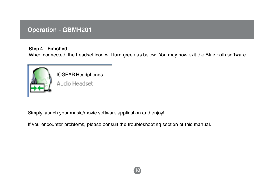 Operation - gbmh201 | IOGear GBMA201 User Manual | Page 20 / 32