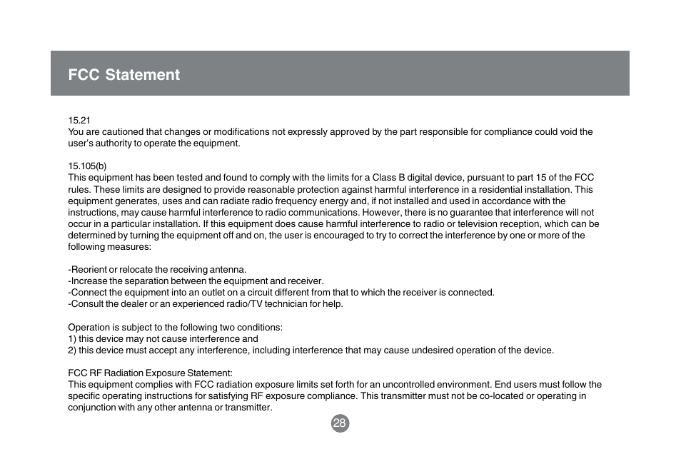 Fcc statement | IOGear GBMA201 User Manual | Page 30 / 32