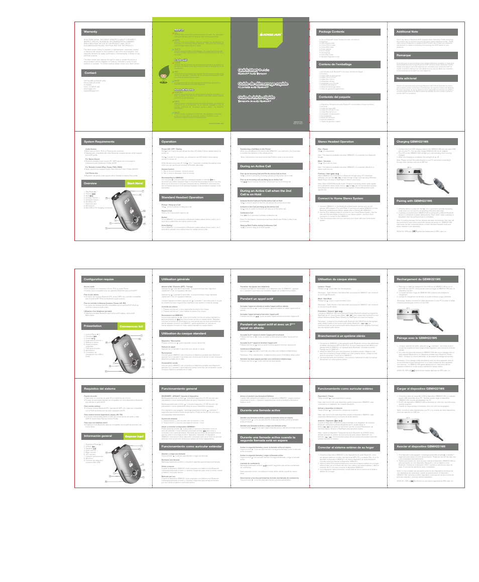 IOGear Bluetooth Audio Transport GBMH221W6 User Manual | 1 page