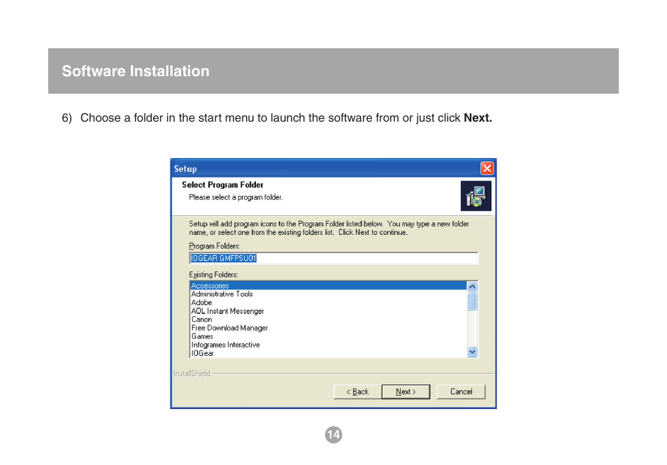 Software installation | IOGear USB Multi GMFPSU01 User Manual | Page 14 / 44