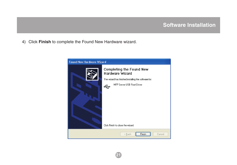 Software installation | IOGear USB Multi GMFPSU01 User Manual | Page 21 / 44